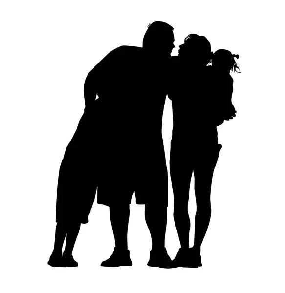 Die Silhouette der Familie zusammen. Vektorillustration — Stockvektor