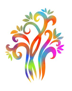 Renkli çiçek soyutlama. Vektör çizimi