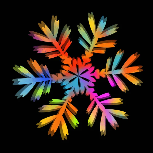 Fiocco di neve multicolore astratto. Illustrazione vettoriale — Vettoriale Stock