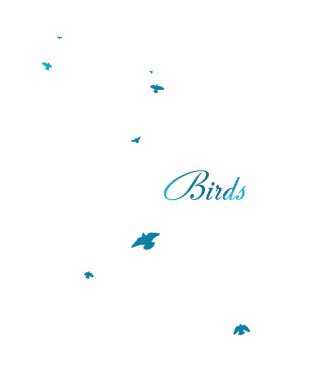 Uçan mavi kuş sürüsü. Vektör illüstrasyonu