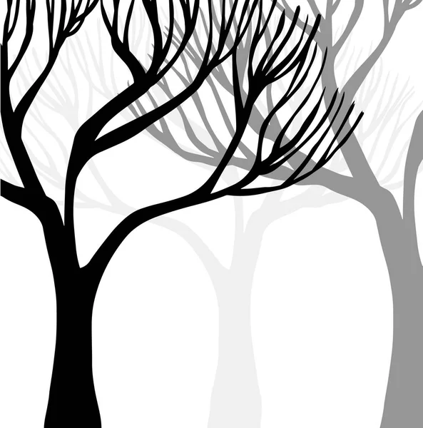 Een gestileerde mooie monochrome boom. Vector illustratie — Stockvector