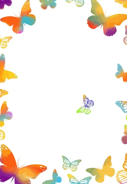 화려한 아름다운 나비의 프레임.. 벡터 일러스트레이션 — 스톡 벡터