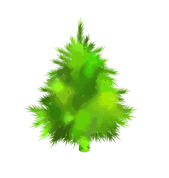 A silhueta da árvore de Natal é natural. Ilustração vetorial — Vetor de Stock