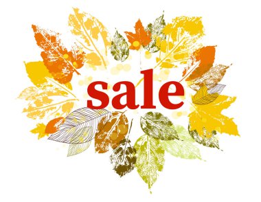 Sonbahar yapraklarının çerçevesi. Sonbahar indirimi. Vektör çizimi