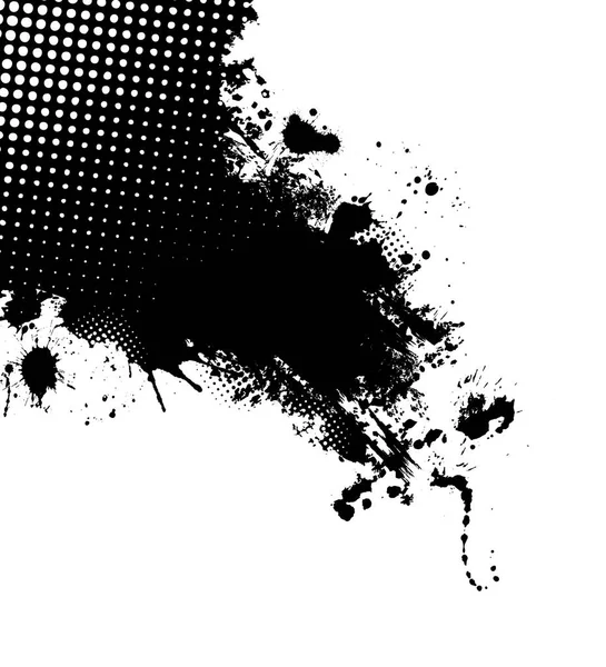 Taches noires de peinture sur fond blanc. Grunge cadre de peinture. Illustration vectorielle . — Image vectorielle