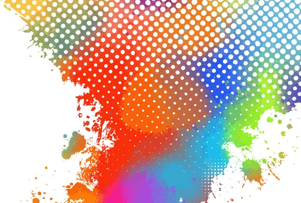 Manchas de pintura de color arco iris sobre un fondo blanco. Ilustración vectorial . — Vector de stock