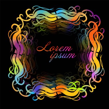 Çok renkli soyut bir çerçeve. Vektör illüstrasyonu