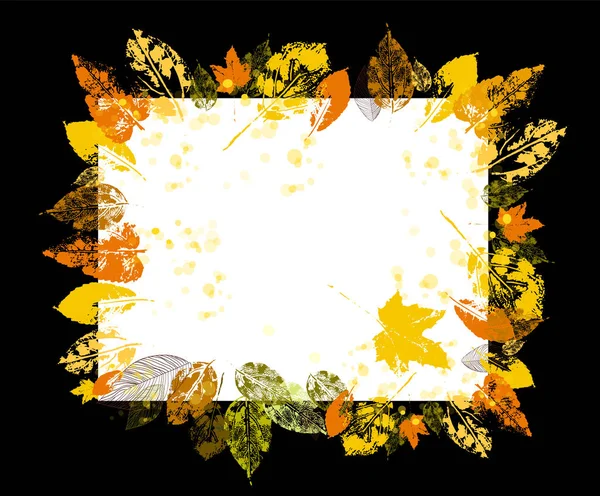 秋の葉のフレーム。ベクターイラスト — ストックベクタ
