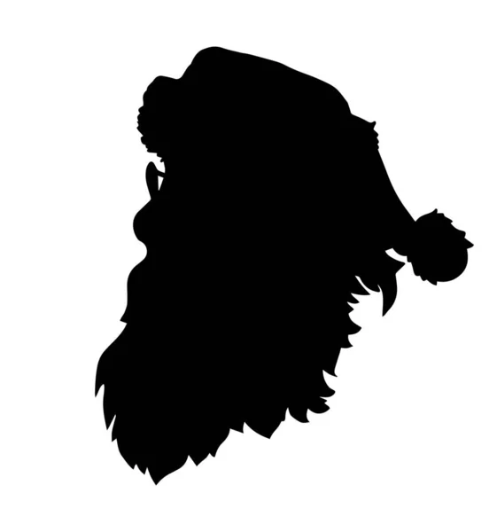 Santa Claus silhouette head. Vector illustration — Stock Vector