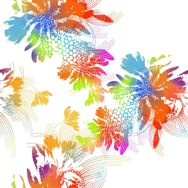 Abstracción de flores. Fondo abstracto floral sin costuras. Ilustración vectorial — Vector de stock