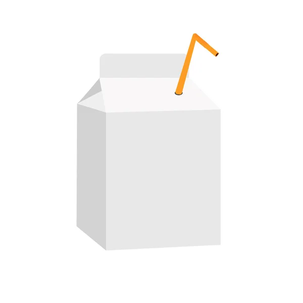 Una bolsa de jugo. Tetrapack con leche. Ilustración vectorial — Archivo Imágenes Vectoriales
