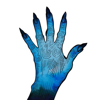 Canavarın eli. Vektör illüstrasyonu