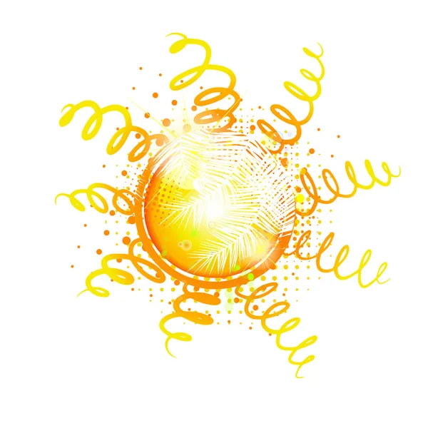 Símbolo Sol Amarillo Brillante Estilo Brillante Ilustración Vectorial — Archivo Imágenes Vectoriales