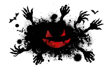 Korkunç zombi elleri siluetleri.