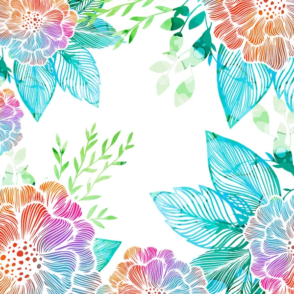 Fondo Con Flores Multicolores Ilustración Vectorial — Archivo Imágenes Vectoriales