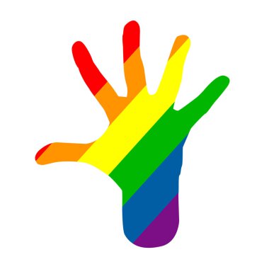 Gökkuşağı bayrak hareketi lgbt, düz simge. Cinsel azınlıkların, eşcinsellerin ve lezbiyenlerin sembolü. Renkli bir tuvalin vektör illüstrasyonu