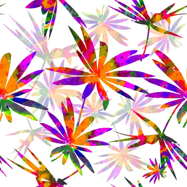 Sömlös Bakgrund Med Färgglada Blommor Vektorillustration — Stock vektor