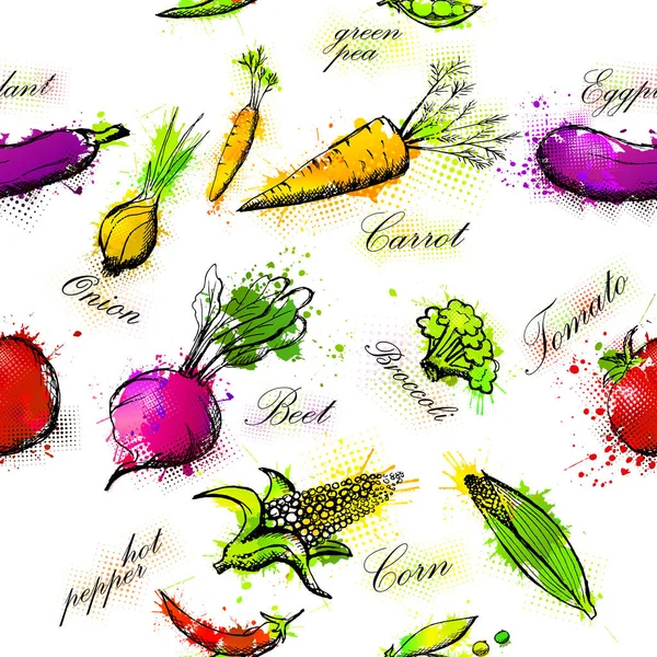 Ensemble Légumes Taches Illustration Vectorielle — Image vectorielle