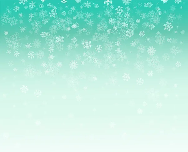 雪の結晶と青の背景 美しいクリスマスの背景 ベクターイラスト — ストックベクタ