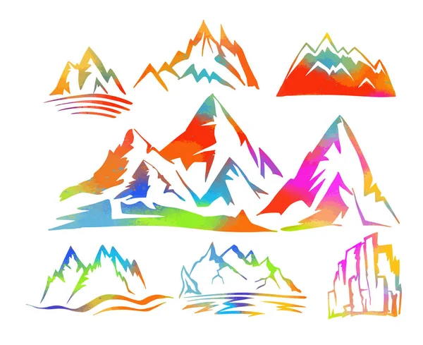 Montañas Coloridas Ilustración Vectorial — Archivo Imágenes Vectoriales