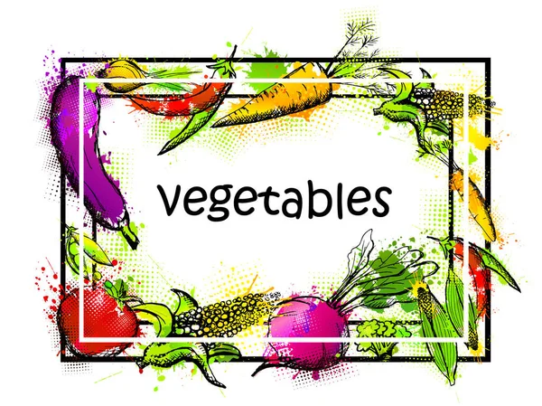 Étiquette Jus Légumes Illustration Vectorielle — Image vectorielle