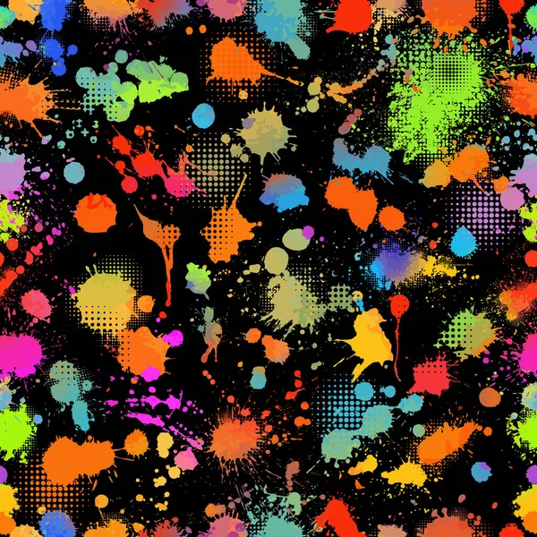Akvarel Barevné Bubliny Kruhy Bezešvé Vzor Ručně Malované Kulaté Tvary — Stockový vektor