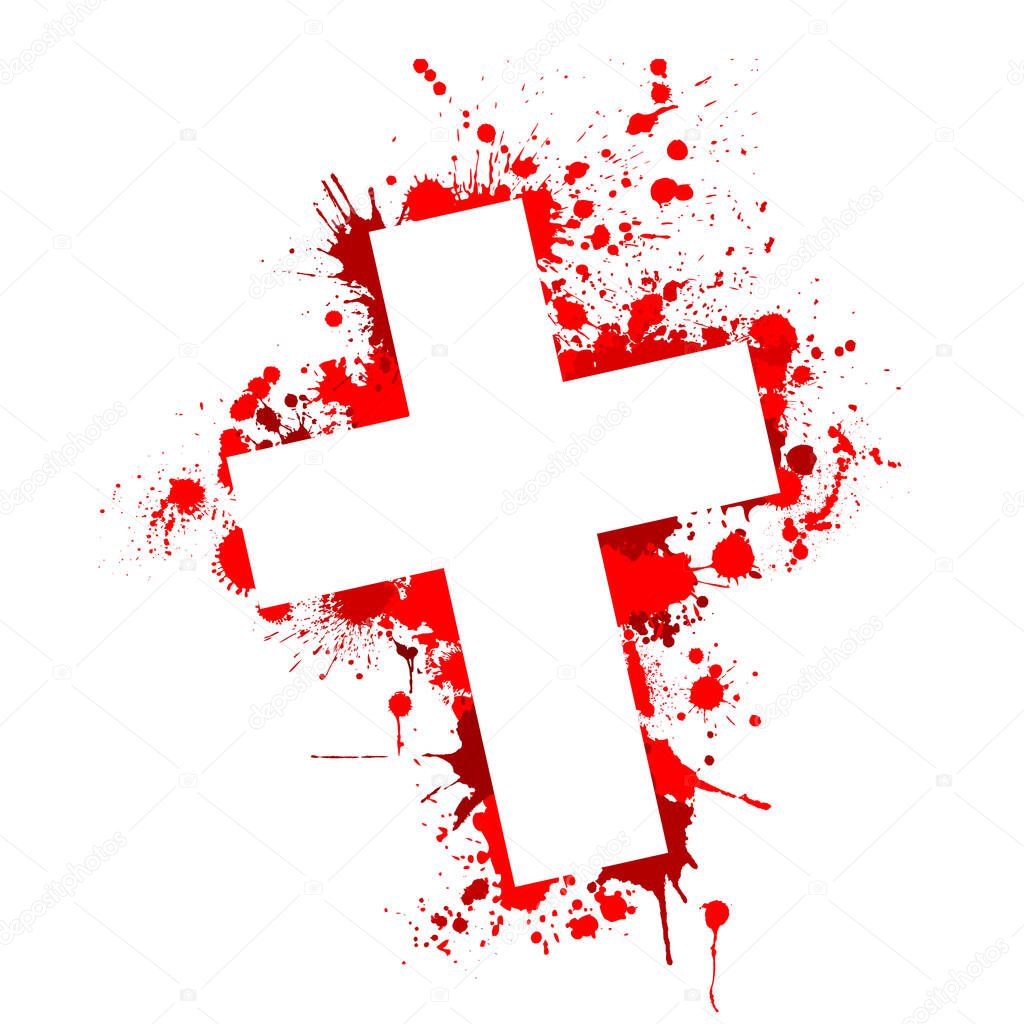 Bloody cross. Vector illustration