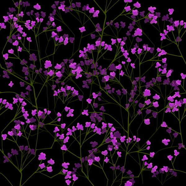 Gypsophila sömlös blommönster. Vektorillustration — Stock vektor