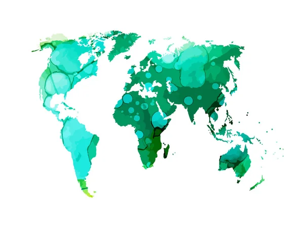 Mapa Multicolor Del Mundo Ilustración Vectorial — Archivo Imágenes Vectoriales