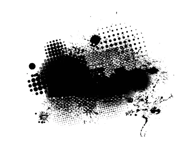 Pincelada Aislada Sobre Fondo Blanco Pinceles Negros Grunge Textura Trazo — Archivo Imágenes Vectoriales