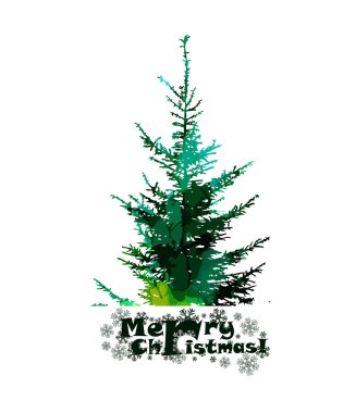parlak suluboya vektör Noel ağacı