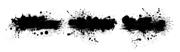 Pinselstrich Isoliert Auf Weißem Hintergrund Schwarzer Pinsel Grunge Textur Strichlinie — Stockvektor