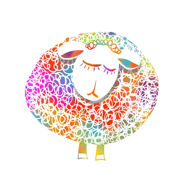 Kolorowa Owieczka Ilustracja Wektora — Wektor stockowy