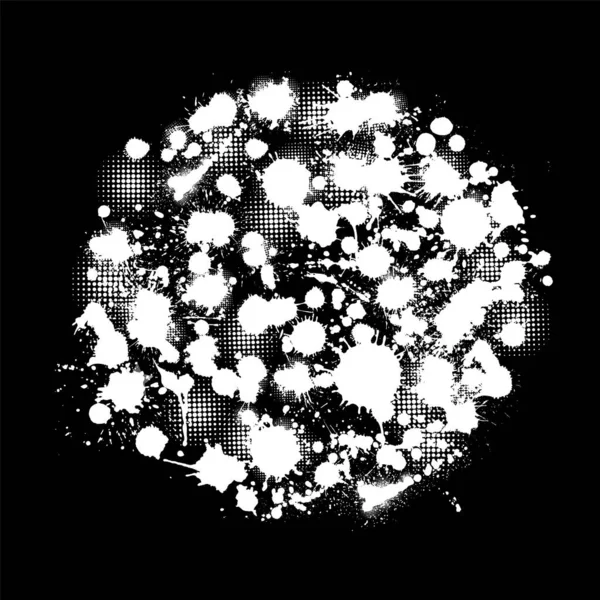 Pintura Spray Splash Abstracto Blot Dots Explosión Círculos Elemento Diseño — Archivo Imágenes Vectoriales