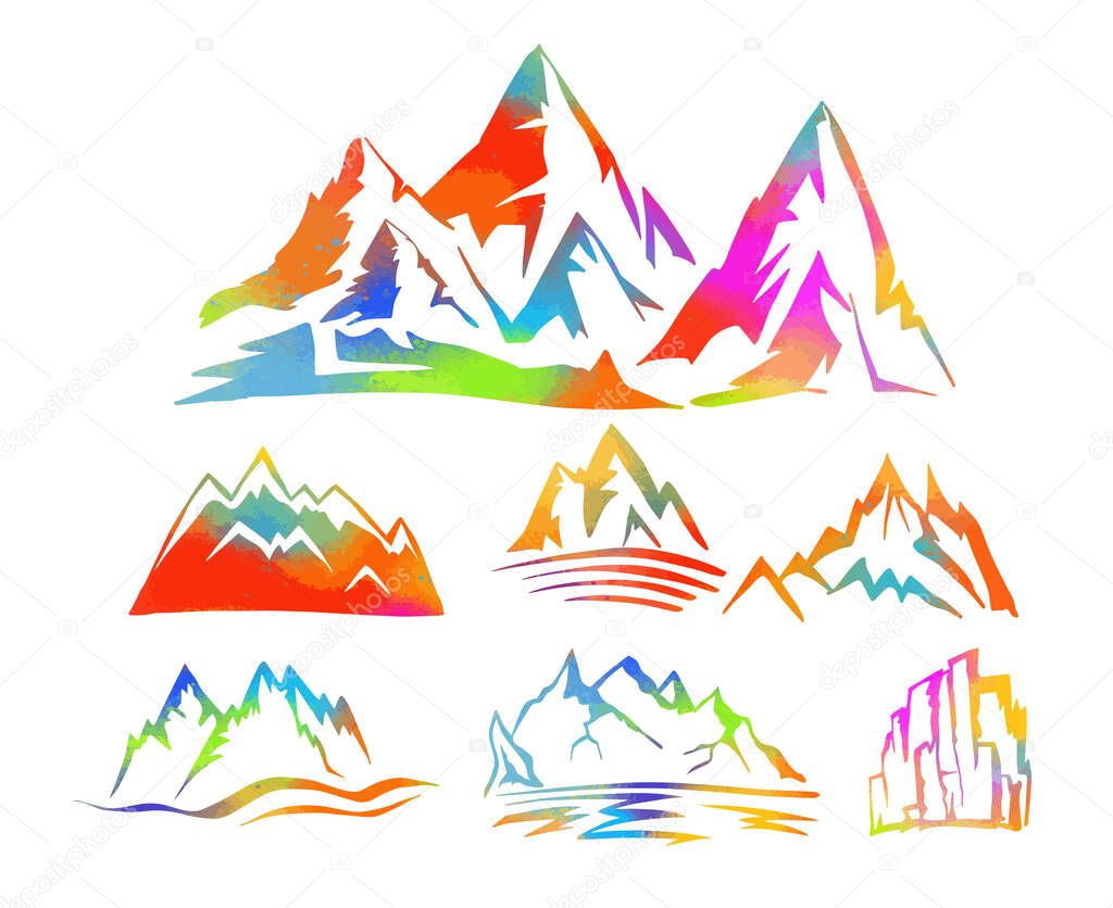Colorful mountains. Vector illustration