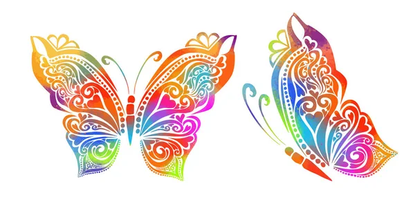 Mariposa Abstracta Multicolor Vector — Vector de stock