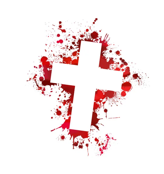 Bloody Cross Vector Illustration — Stock Vector