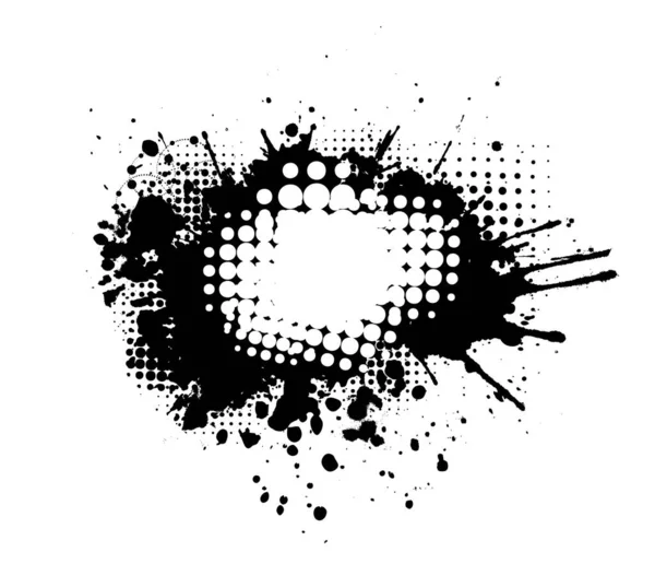 Brush Stroke Isolated White Background Black Paint Brush Grunge Texture — Stock Vector
