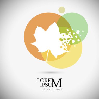 Renkli sonbahar yaprağı. Vektör illüstrasyonu