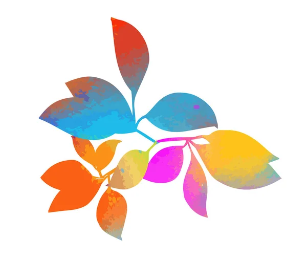 Podzimní Větev Barevné Listy Větvi Stromu Vektorová Ilustrace — Stockový vektor