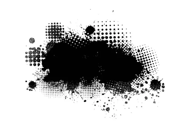 Penseelstreek Geïsoleerd Witte Achtergrond Zwarte Verf Borstel Grunge Textuur Streep — Stockvector