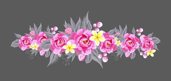 白色背景的牡丹花 设计的矢量背景 — 图库矢量图片