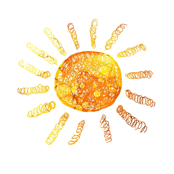 光沢のあるスタイルで明るい黄色の太陽を象徴 ベクターイラスト — ストックベクタ