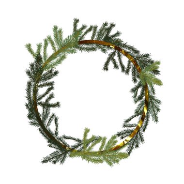 Kozalaklı köknar dallarından yapılmış yuvarlak çerçeve.