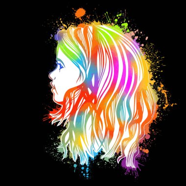 Profil 1 'deki bir kızın silueti