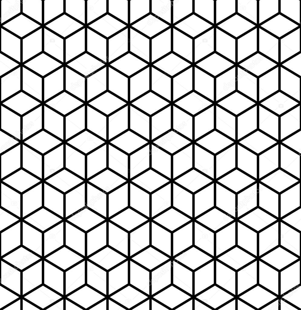 Geometric pattern. Cube seamless pattern. Geometric line background