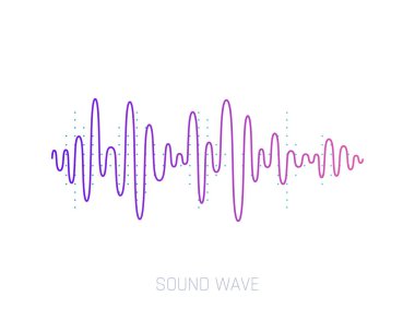 Vektör ses dalgası. Parti, Dj, pub, kulüpleri, diskolar için renkli ses dalgaları. Ses ekolayzır teknoloji. Vektör çizim