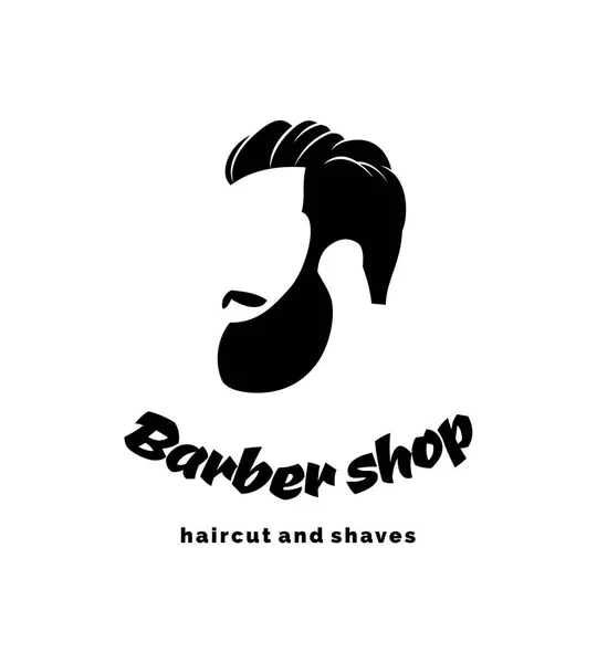 Barber shop logo. Fryzjer. Przystojny mężczyzna z broda i wąsy. Barber shop symbol — Wektor stockowy