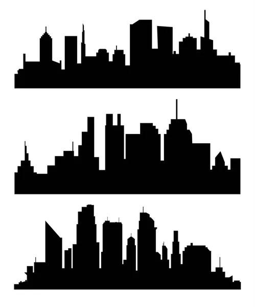 Silhouette der Stadt mit schwarzer Farbe auf weißem Hintergrund — Stockvektor