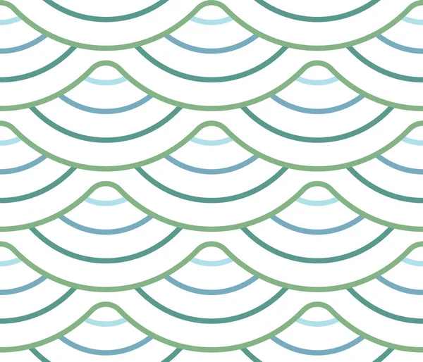 Patrón geométrico abstracto con líneas onduladas, rayas. Un fondo vectorial sin fisuras. Adorno beige y blanco — Vector de stock